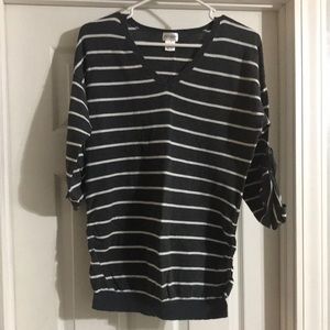 4/$12 Motherhood Maternity Gray Striped Sweater